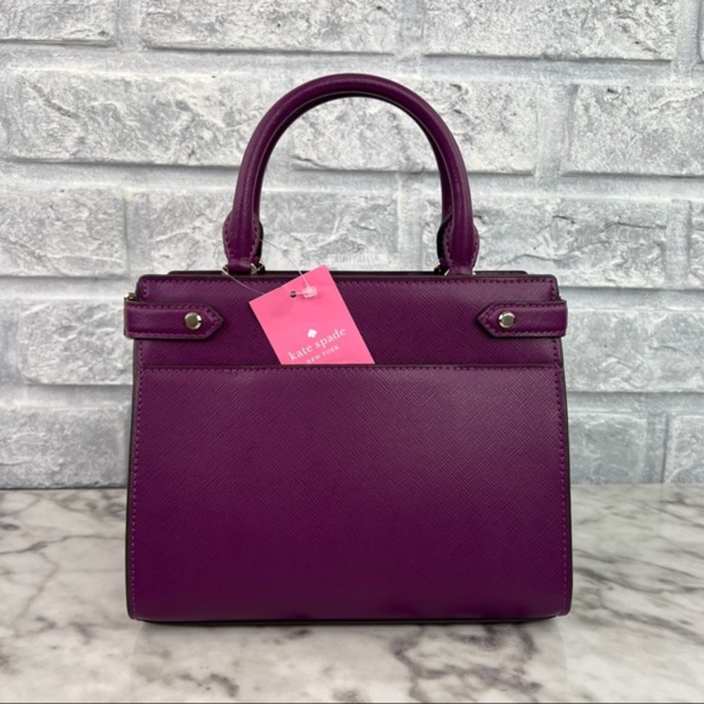 Kate Spade Staci Plum Pie Small Satchel Crossbody & Large Slim Bifold Wallet - Picture 5 of 16